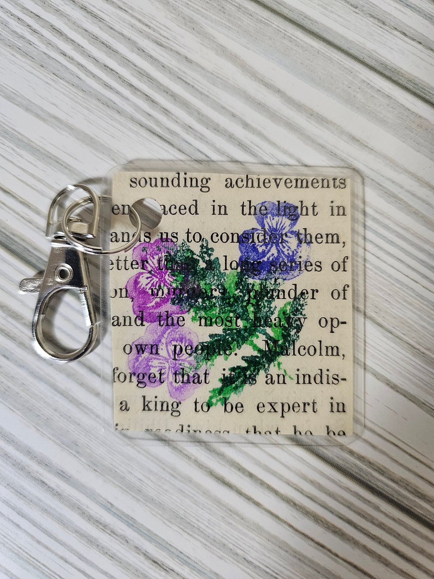 Bookpage Keychain
